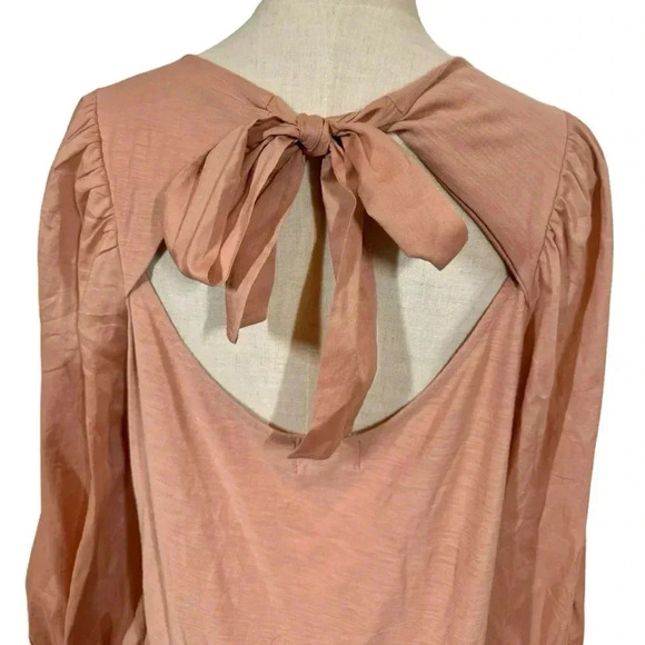 Nation LTD Shalom Tie Bow Open Back Combo Top in Bisou Blush- Still Full Price - Picture 7 of 12